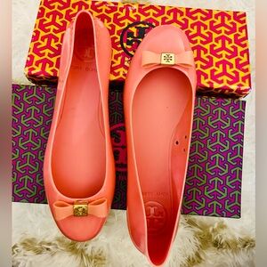 Tory Burch Jelly Ballet Flats with Bow Size 9 NIB
